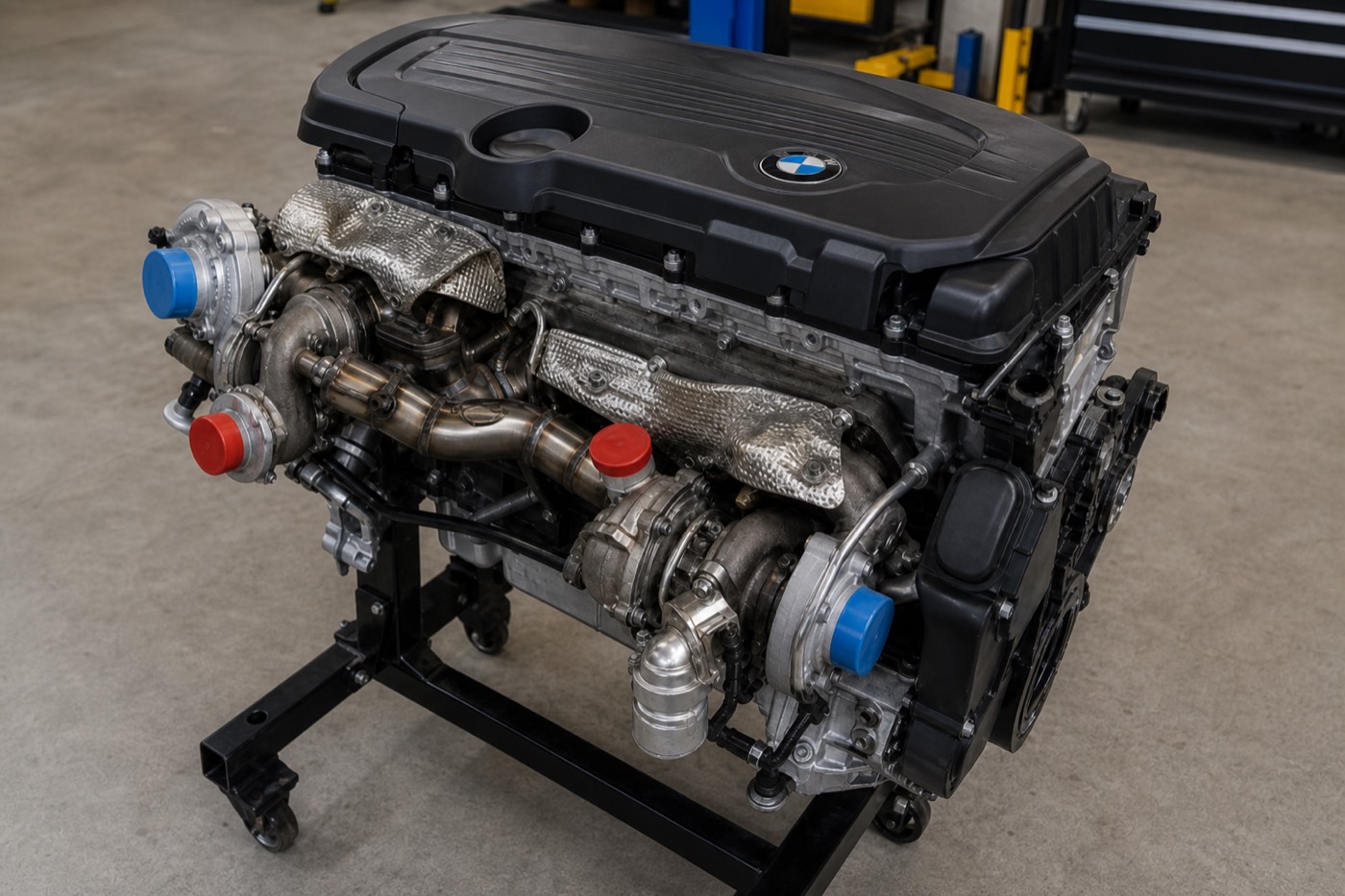 Diesel inline-six on the bench